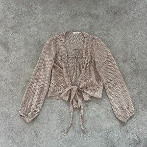 Boho 70s Front-tie Blouse